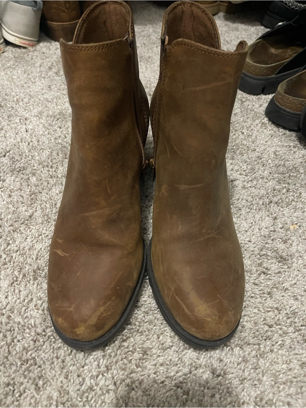 Clarks Brown Leather Ankle Boots